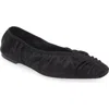 Totême Womens Black The Gathered Square-toe Satin Flats In Black