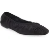 Totême Womens Black The Gathered Square-toe Satin Flats In Black