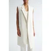 Totême Sleeveless Grain De Poudre Coat Off White In Off White