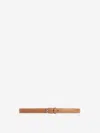 Totême Slim Grained-leather Trouser Belt Tan In Made Of Leather