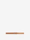 Totême Slim Grained-leather Trouser Belt Tan In Made Of Leather
