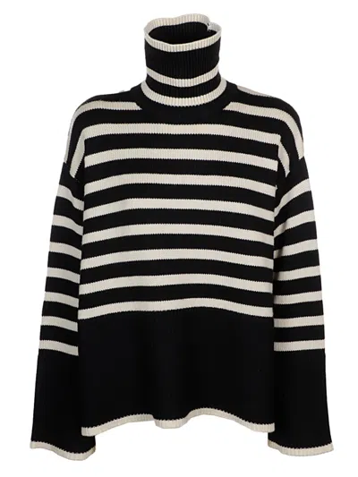 TOTÊME TOTÊME HIGH-NECK SWEATER WITH PLAIN STRIPES