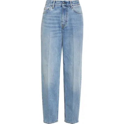 Totême Toteme High Waist Tapered Jeans In Worn Blue
