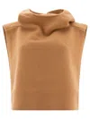 Totême Toteme Hooded Bib In Wool And Cashmere In Beige
