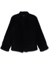 Totême Cinched Shearling Jacket In Navy In Navy