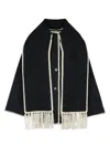 Totême Gray Embroidered Scarf Jacket In Darkgreymelange
