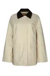 Totême Country Summer Jacket Featuring Contrast Collar In Peanut