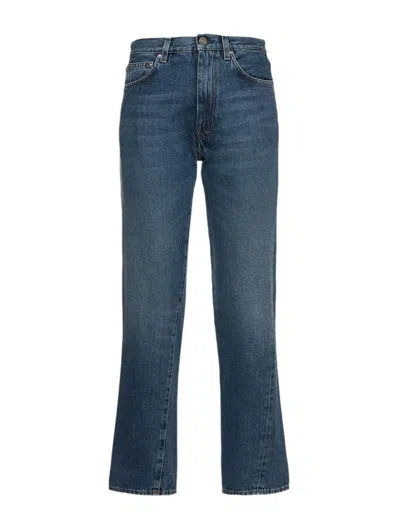 Totême Twisted Seam Cotton Denim Jeans In Blue