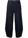 Totême Tapered Cropped Jeans In Navy