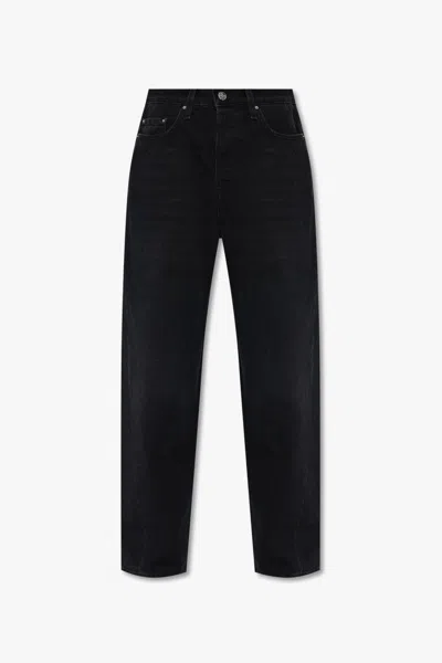 Totême Toteme Jeans With Straight Legs In Faded Black