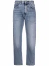 Totême Womens True Vintage Low Straight-leg Denim Jeans In Worn Blue