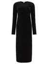 Totême Twisted Velvet Dress Black In Black