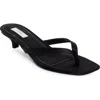Totême Toteme Black Thong Sandal With Heel In Leather Women