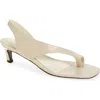 Totême Beige Naplack Leather Thong Heeled Sandals In White