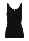 Totême Rib Knit Cotton Tank Top In Black
