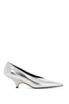 Totême Toteme Pointed Toe Metallic Faux Leather Pump In Silver