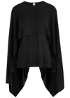 Totême Toteme Layered Cape-effect Silk Jumper In Black