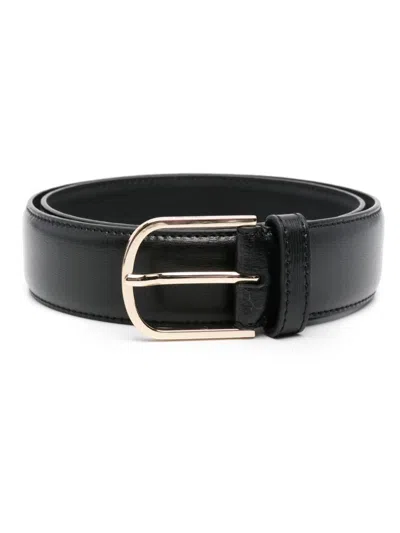 Totême Buckle Leather Belt In Black