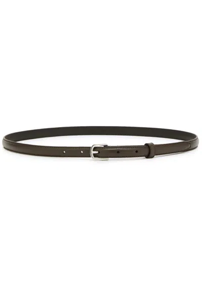 Totême Toteme Leather Belt In Chocolate