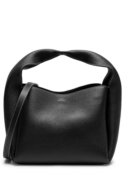 Totême Leather Bucket Bag In Black