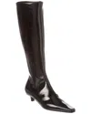 Totême The Slim Knee-high Boot Black Patent In Black