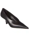 Totême Sharp Leather Kitten-heel Pumps In Black