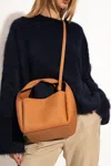 Totême Leather Bucket Bag In Brown