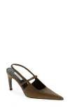 Totême Toteme Lizard Embossed Sharp Pointed Toe Slingback Pump