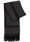 Totême Toteme Logo-intarsia Wool Scarf In Charcoal