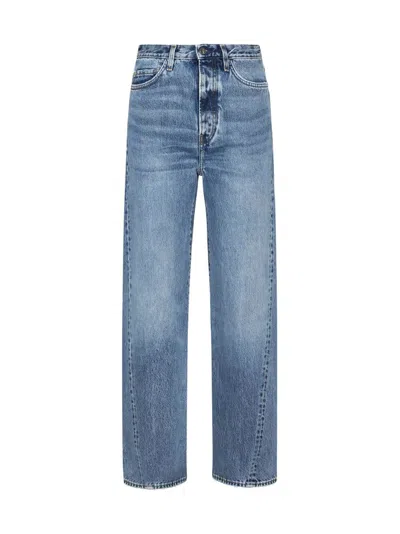 Totême Logo Patch Straight-leg Jeans In Blue
