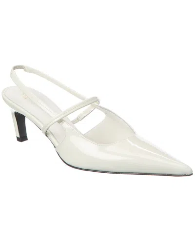 Totême The Sharp Cutout Glossed-leather Slingback Pumps In White