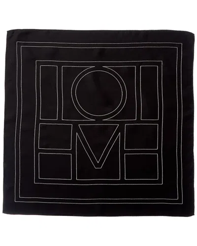 Totême Toteme Logo Print Silk Scarf