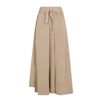 Totême Long Skirt With Self-tie Waist And Tonal Stitching In Neutrals