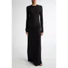 Totême Fine Crewneck Knit Dress In Black
