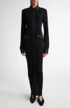 Totême Womens Button-down Knitted Shirt Maxi Dress Black In Black