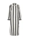 Totême Toteme Jacquard Stripe Long Sleeve Midi Shirtdress In Multi