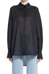 Totême Women's Relaxed Fit Wool Shirt In Black