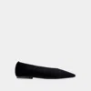 Totême Toteme Minimalist Velvet Ballerinas Shoes In Black
