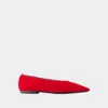 Totême The Minimalist Grosgrain-trimmed Suede Ballet Flats In Red