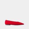 Totême The Minimalist Grosgrain-trimmed Suede Ballet Flats In Red