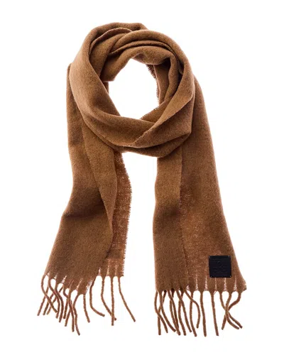 Totême Toteme Monogram Alpaca-blend Scarf In Brown