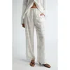 Totême Embroidered Organic Cotton And Silk-blend Wide-leg Pants In White/ Black
