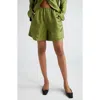 Totême Monogram-printed Silk Pj Shorts In Laurel