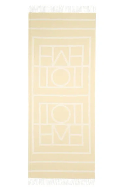 Totême Toteme Monogram Fringe Scarf In Ecru/straw