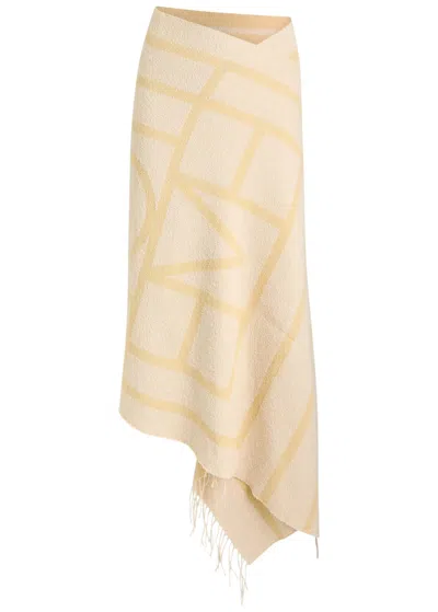 Totême Toteme Monogram-jacquard Cotton-blend Sarong In Ecru