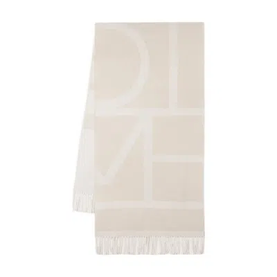 Totême Toteme Monogram Jacquard Scarf In White
