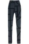 Totême Monogram-print Jersey Leggings In Black