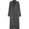 Totême Toteme One-button Double Face Wool Long Coat In Mid Grey Melange