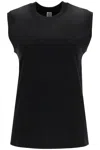Totême Crew Neck Sleeveless Lightweight Fabric Top In Black