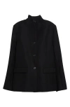Totême Shawl Lapels Single-breasted Wool Blazer In Black